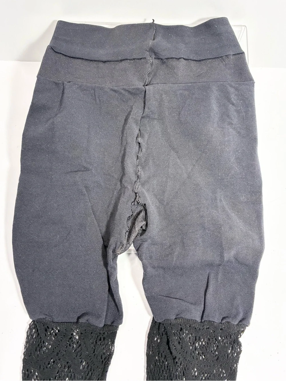 Maidenform Control It! Footless Capri Lace Leggings Black Size Medium USA MADE